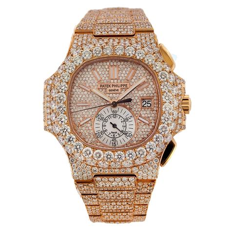 iced out patek philippe|Patek Philippe nautilus full diamond.